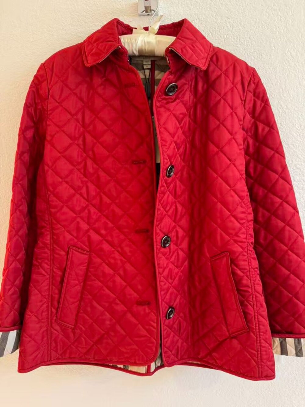 Burberry Brit Red Quilted Jacket Coat – Size M – New With Tags